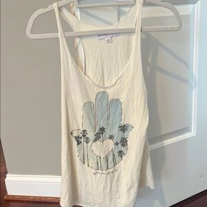 Spiritual Gangster Women's Cream Tank Top with hamsa design